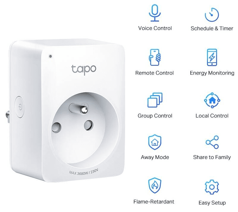 Chytrá zásuvka TP-Link Tapo P100 Mini Smart Wi-Fi Socket - Obrázek 2