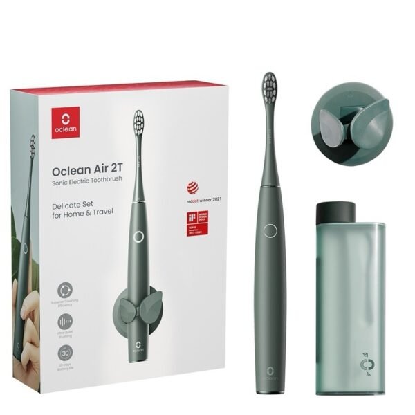 Oclean Air2T Set sonický kartáček zelený + pouzdro