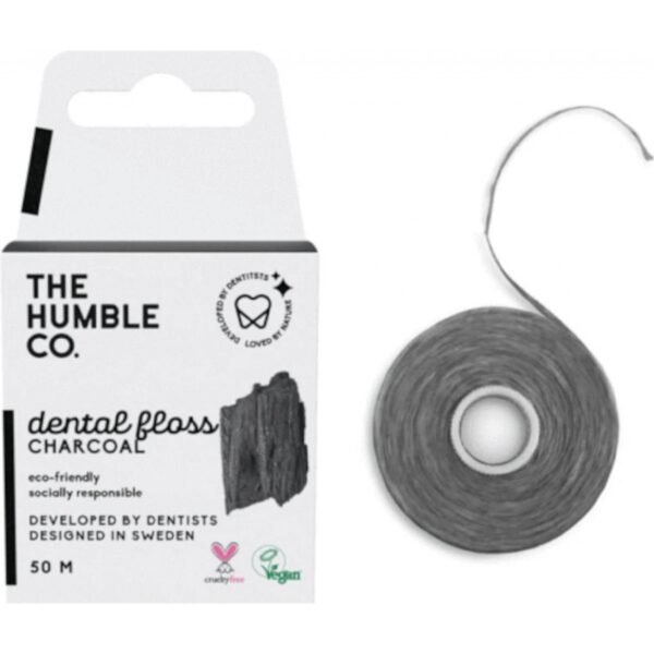 The Humble Co. Dentální nit s aktivním uhlím 50 m