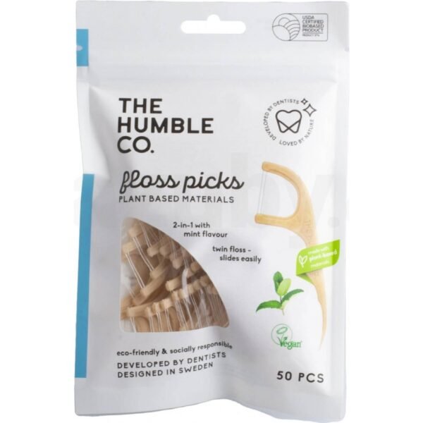 The Humble Co. Floss Picks dentální párátka svěží máta 50 ks